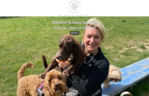 Paws Outdoors Hucknall Website Screenshot